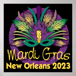 Mardi Gras Mask Poster - 2023 - Nova Orleans