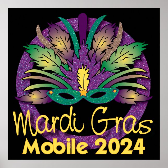 Mardi Gras Mask Poster - 2024 - Mobile (Frente)