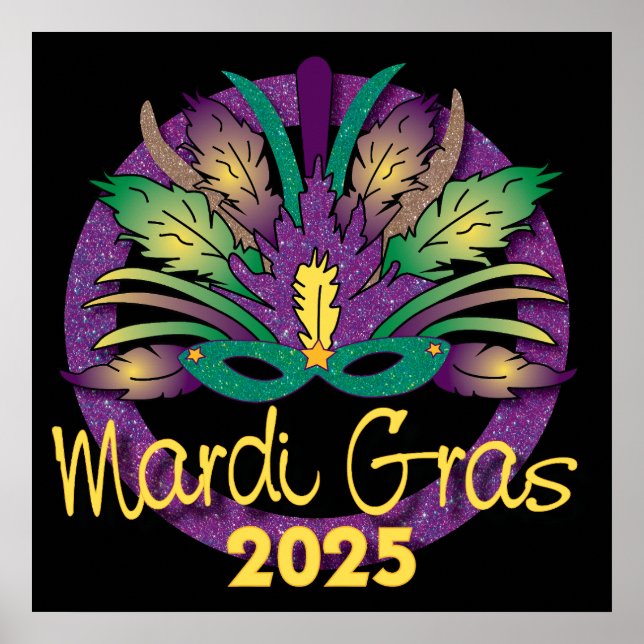Mardi Gras Mask Poster - 2025 (Frente)