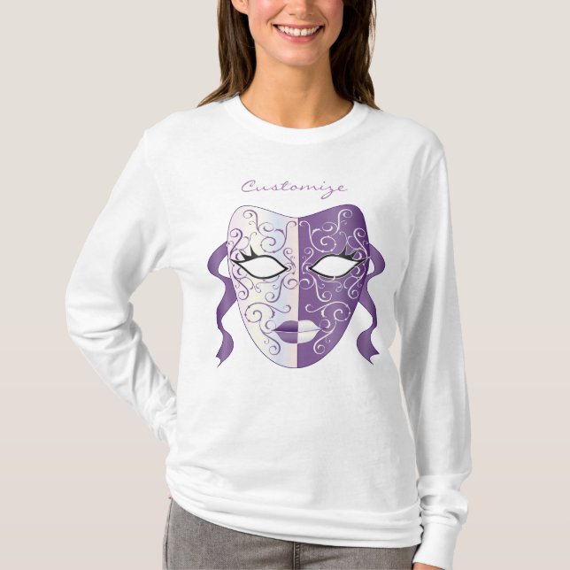 Mardi Gras Mask Thunder_Cove T-Shirt (Frente)
