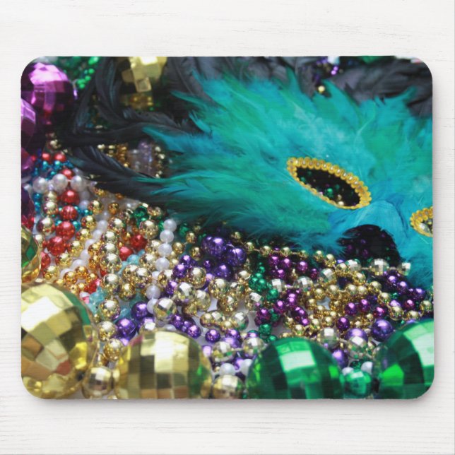 Mardi Gras Miçanga & Mask Mousepad (Frente)