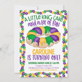 Mardi Gras Primeiro Convite de Aniversário
