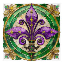 Mardi Gras StainGlass Fleur de lis