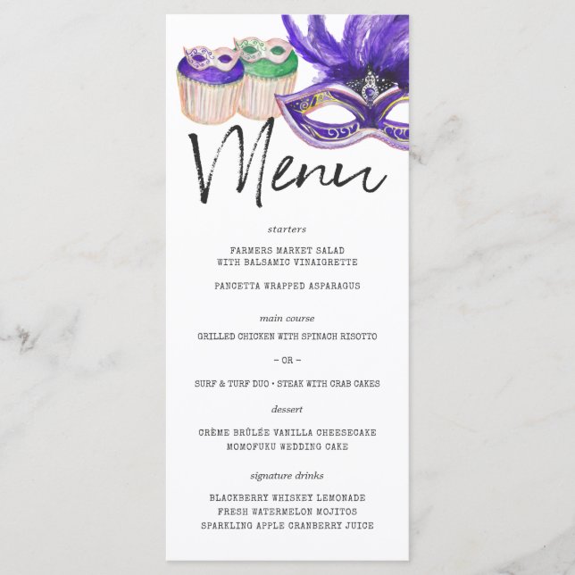 Mardi Gras Themed Menu Modelo (Frente)
