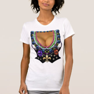 Mardi Gras Vest com Miçanga T-Shirt