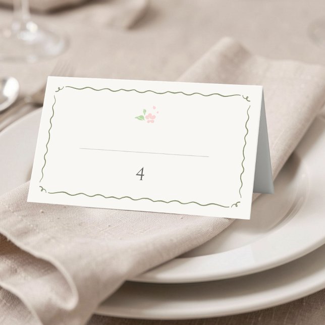 Marfim | Cartão de Número de Mesa de Casamento Flo (Criador carregado)