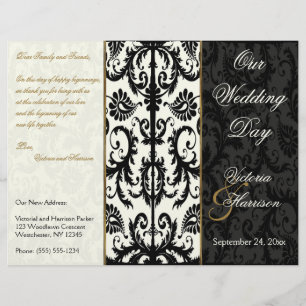 Marfim, ouro, e programa preto do casamento tema