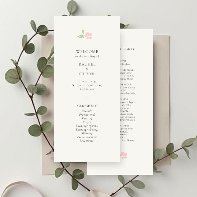Marfim | Programa de Casamento Floral Rosa Chic (Criador carregado)