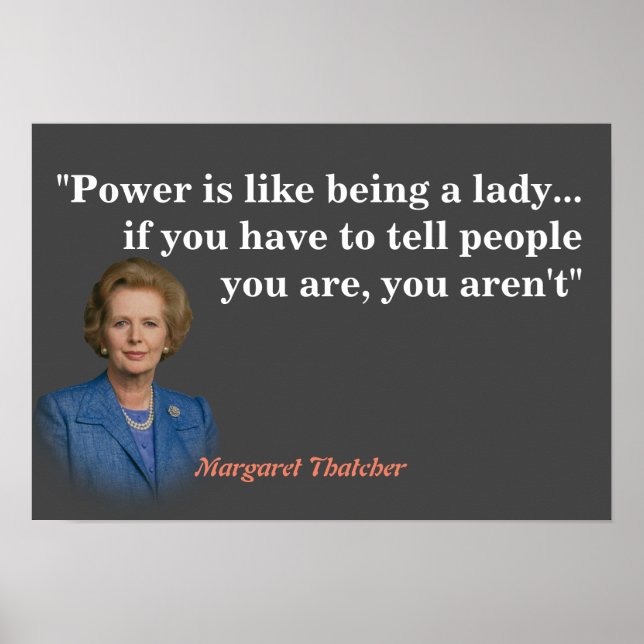 Margaret Thatcher Cita No Poster De Energia (Frente)