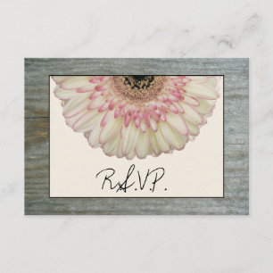 Margarida & Barnwood do Gerbera que Wedding RSVP