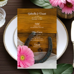 Margarida cor-de-rosa e menu ocidental em