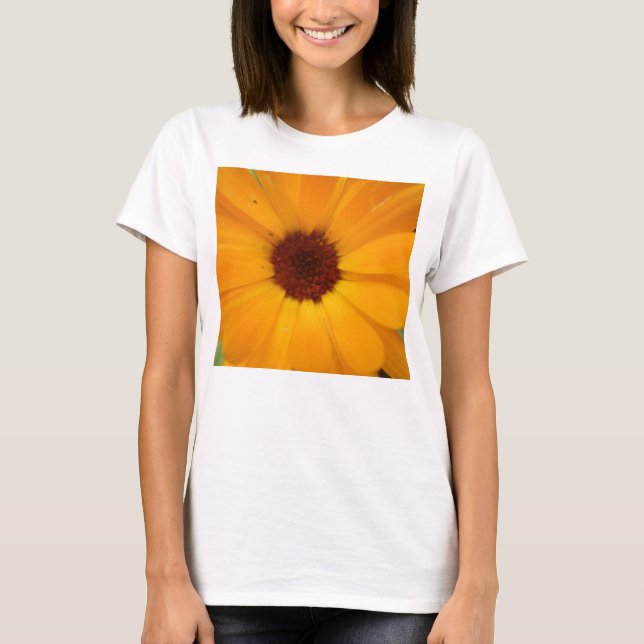 Margarida de Chuva Laranja Damas T Camisa (Frente)