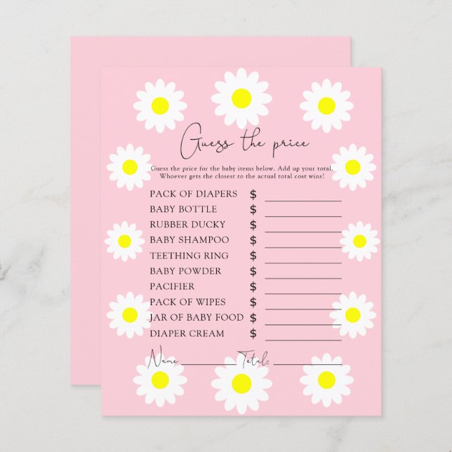 Margarida de Flores Selvagens - Jogo de Adivinhaçã (Frente/Verso)