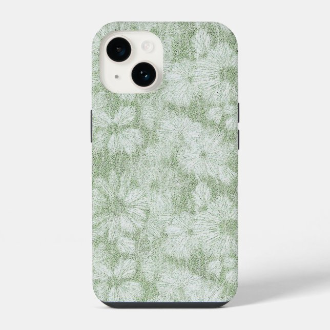 Margarida Floral Verde Lima Aveludado (Verso)