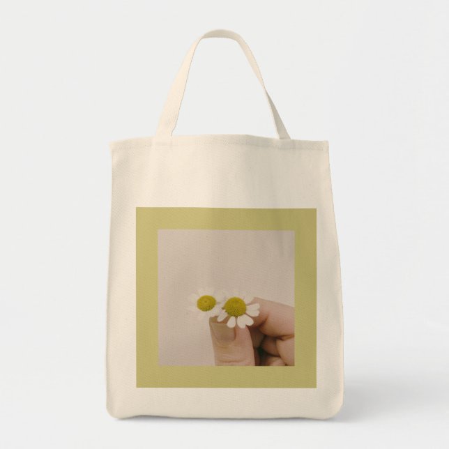 “Margarida na Ponta do Dedo – Bolsa Tote de Botâni (Frente)