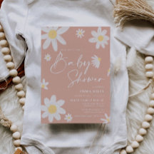 Margarida Rosa de Convite do chá de fraldas