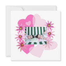 Margaridas Aquarela Corações Rosa Foto Gêmeos