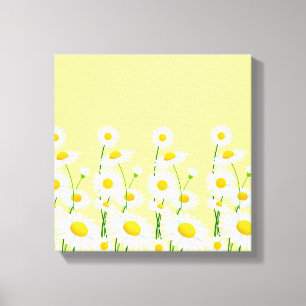 Margaridas Arte-Brancas da parede das canvas