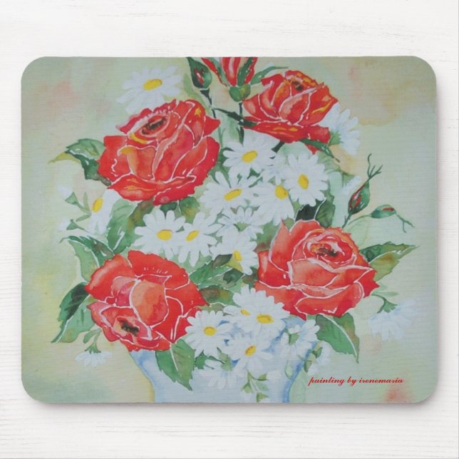 Margaridas e rosas de Mousepad (Frente)