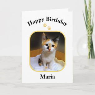 Maria Calico Kitten Feliz Cartão de Aniversário