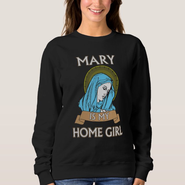 Maria é minha Amiga Engraçada Camisa Católica (Frente)