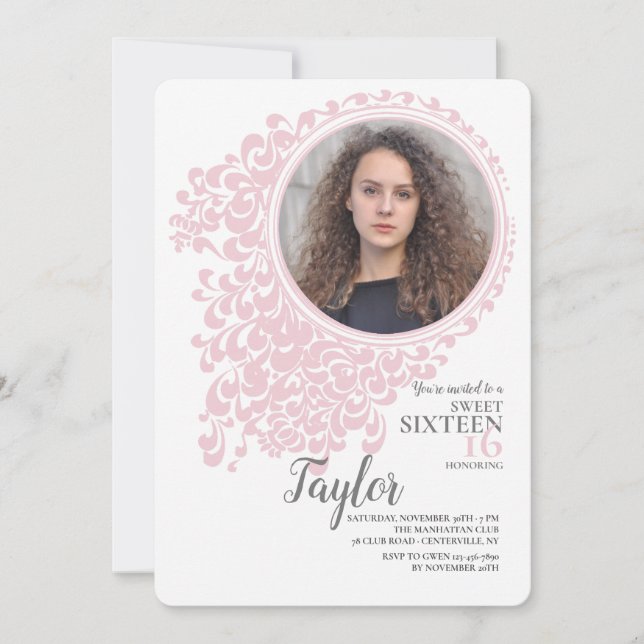 Mariah Sweet 16 Fotografias Convite (Frente)