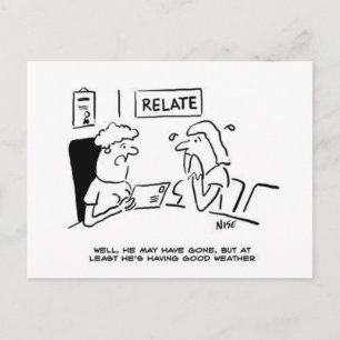 Marido ausente envia um cartão postal.