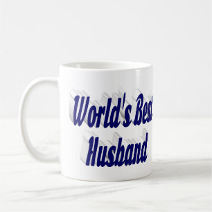 Marido com meio-texto azul escuro caneca de café