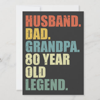 Marido Pai Avô Lenda de 80 Anos Aniversário de 80