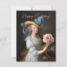 Marie Antoinette com peônia rosa Feliz Aniversário