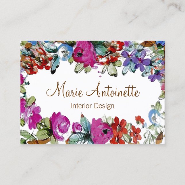 Marie Antoinette em Flores ~ Cartões de visitas (Frente)