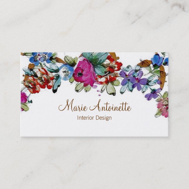 Marie Antoinette em Flores ~ Cartões de visitas (Frente)