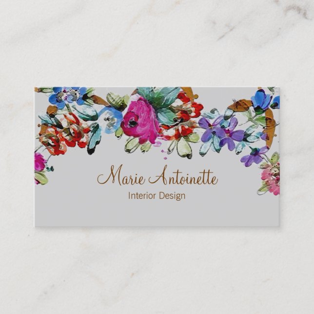 Marie Antoinette em Flores ~ Cartões de visitas (Frente)