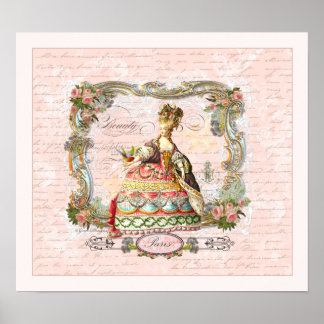 Marie Antoinette - Impressão de Script Francês