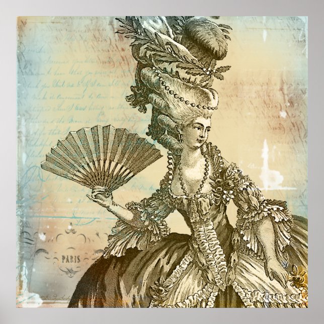 Marie Antoinette Sepia Paraminho Lg. Impressão pos (Frente)