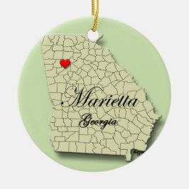 Marietta, Geórgia. Mapa, enfeites de natal