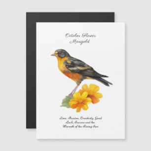 Marigold Flower and Bird Birds, outubro
