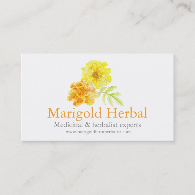 Marigold herbalists medicinal cartão de visita (Frente)