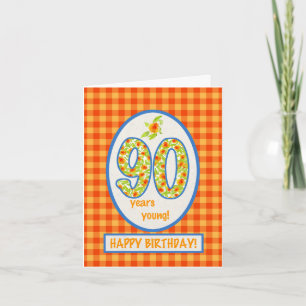 Marigolds e Check Gingham: Cartão de Aniversário