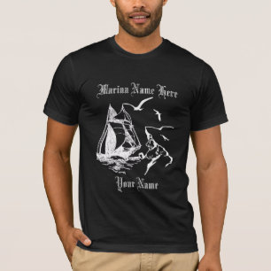 Marina Sailboat Sailor Mens Camiseta Preta Persona