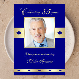 marinho 85º de Convite de aniversário 85