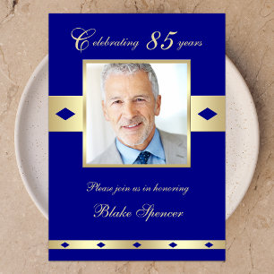 marinho 85º de Convite de aniversário 85