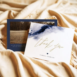 MARINHO ANYA Boho Cartões de agradecimentos Blue W