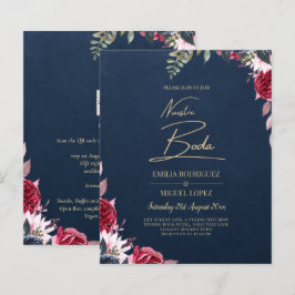 Marinho Azul Berry Floral Burgundy Fall