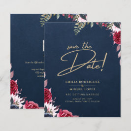 Marinho Azul Berry Floral Burgundy Fall