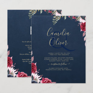 Marinho Azul Berry Floral Burgundy Fall