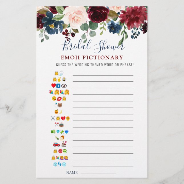 Marinho azul Blush Chá de panela de Flor Azul Jogo (Frente)