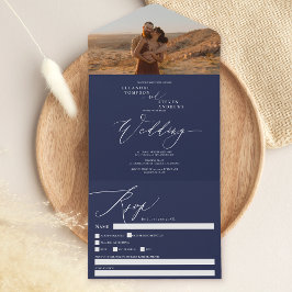 Marinho azul boho foto chic calliografia casamento