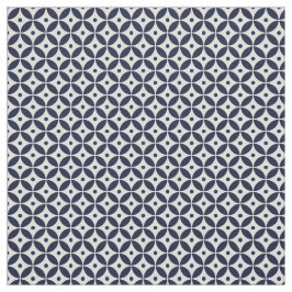 Marinho Azul Círculos Geométricos Tecido Costeiro 