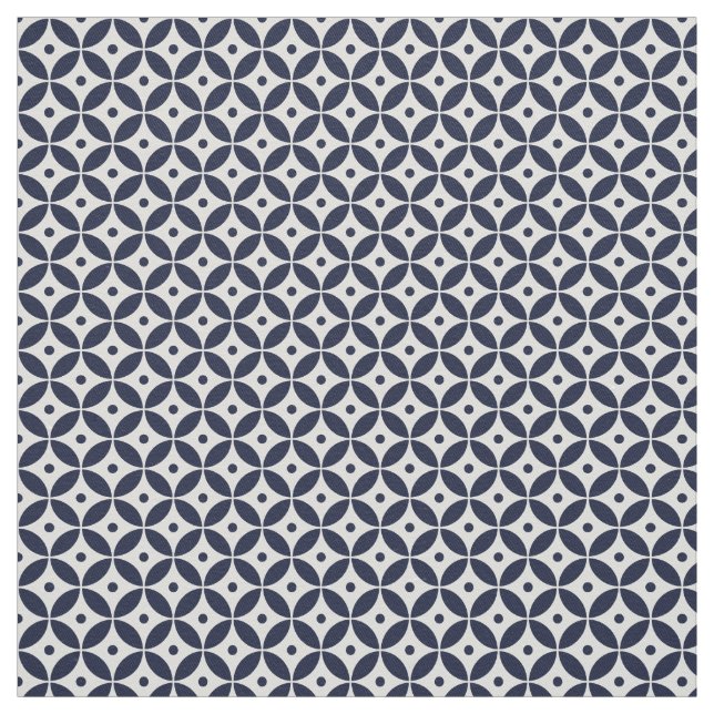 Marinho Azul Círculos Geométricos Tecido Costeiro  (Modelo)